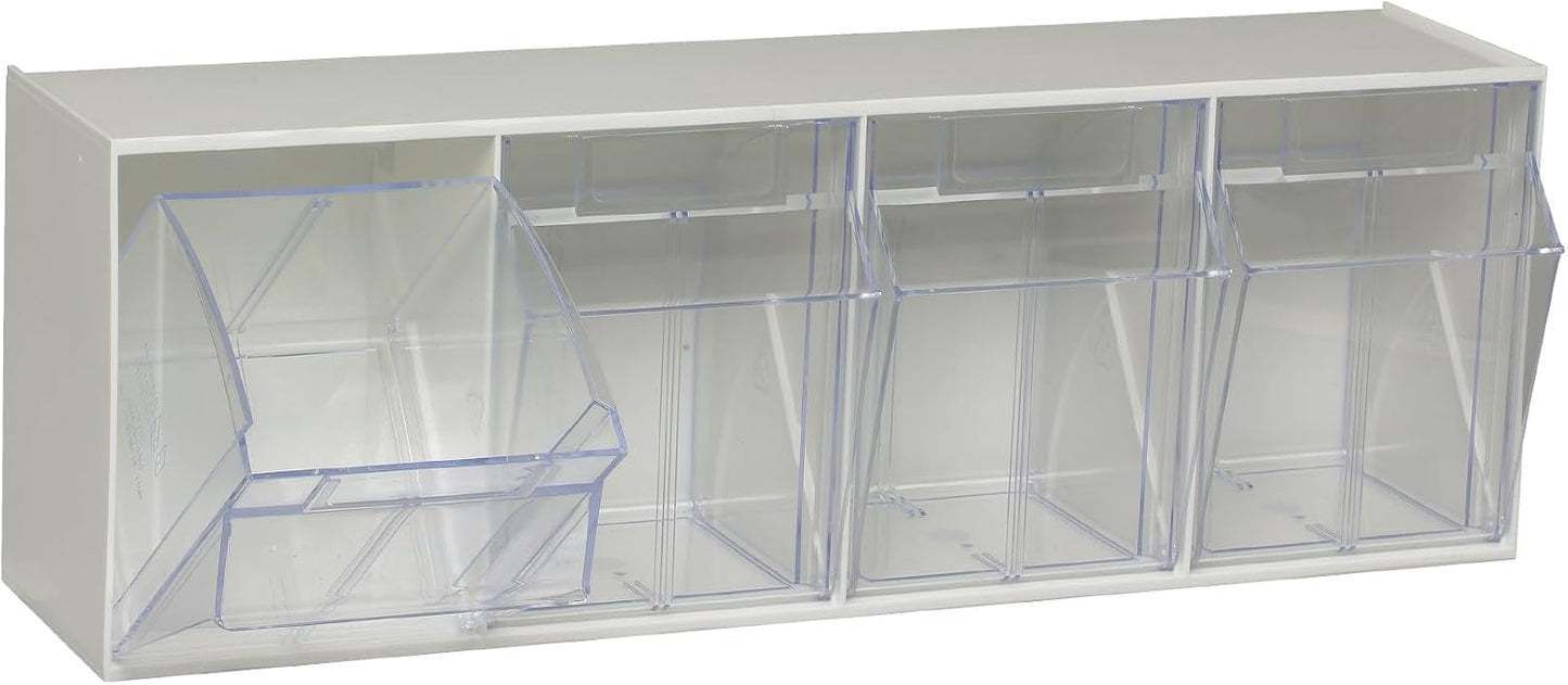 Quantum Storage Systems QTB302WT 2 Drawers Tip Out Cabinet Part Organizer White 14" H x 24" W x 12" D