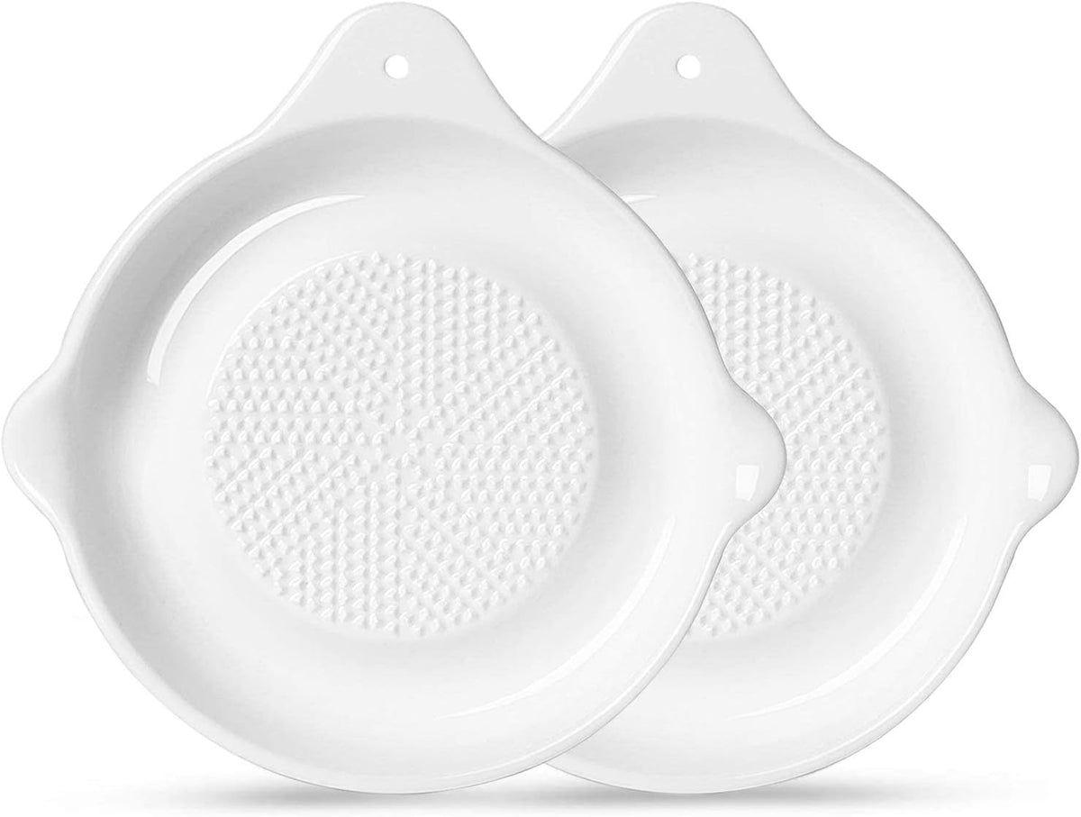 ONTUBE Ceramic Grater Plate for Ginger, Garlic, Onion (5.5" x)