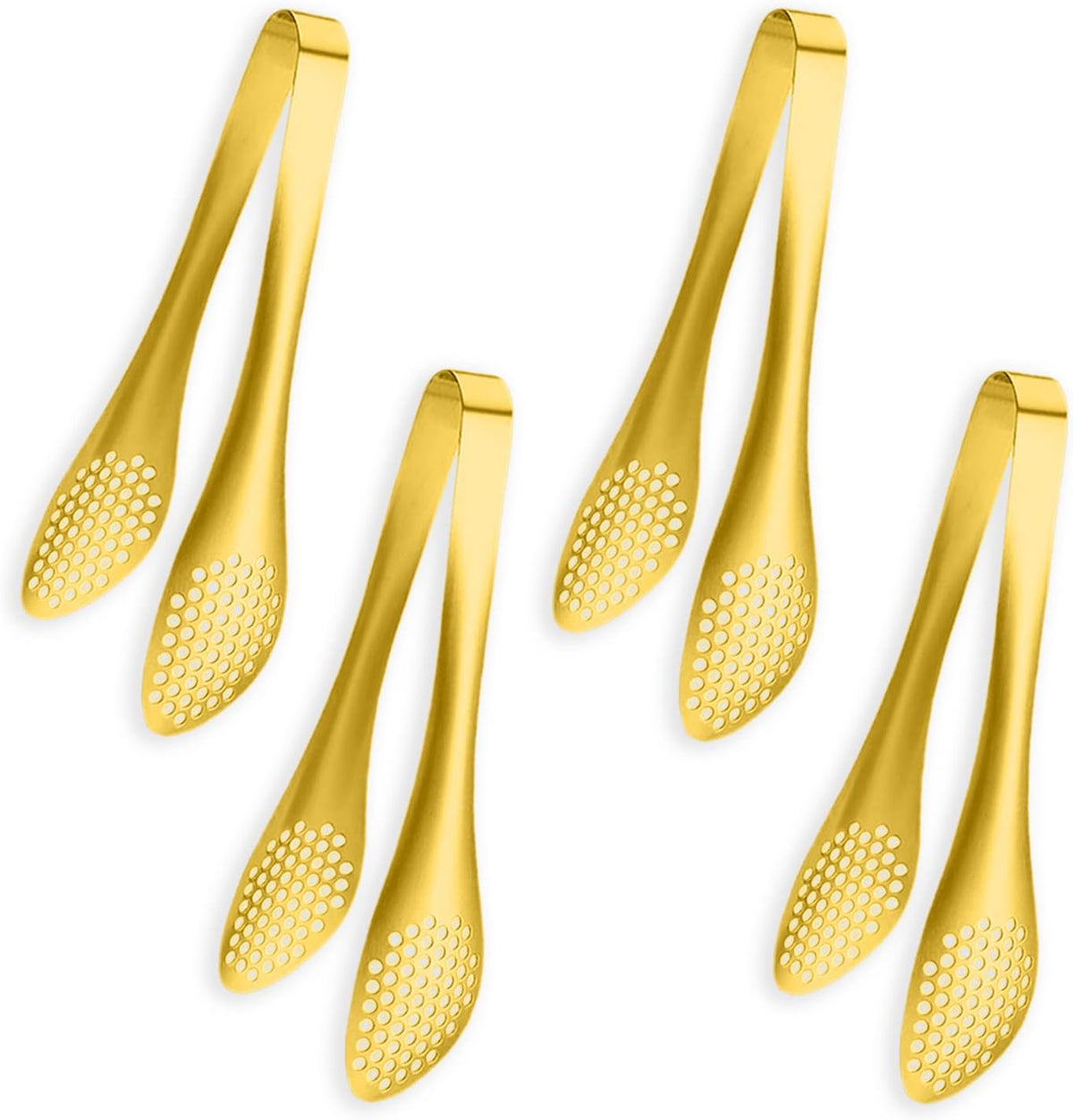 4 PCS Serving Tongs Black Tongs 9 Inch Serving Utensils Stainless Steel Serving Tongs for Salad Buffet Appetizer Dessert Tong for Food Parties, IAX-4B1-68