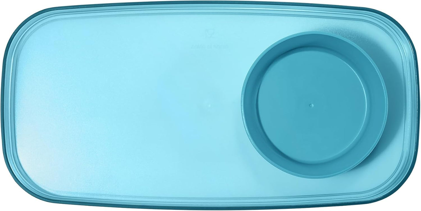 madesmart dipware Small Serving Plate, Stackable & Removable Dip Bowl for Salsa, Queso, Salad, Olives, Dishwasher & Microwave Safe, Multipurpose Plate & Bowl, Blue