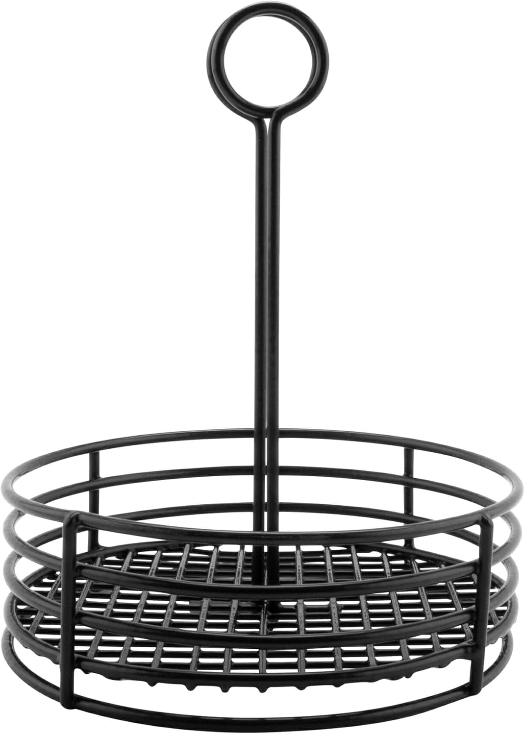G.E.T. 4-31860 Black Round Stainless Steel Condiment Caddy Iron Teflon Coated Table Caddies Collection