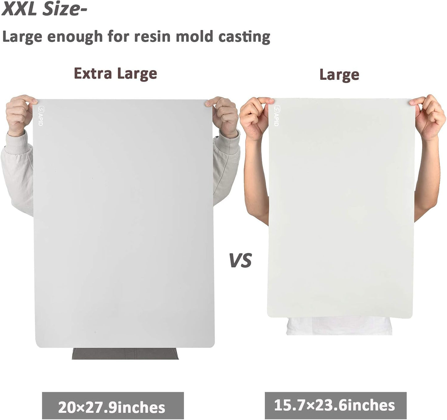 Sapid Extra Large Silicone Sheet for Crafts, Thick Silicone Jewelry Casting Mats, Nonstick Nonslip Silicon Mat for Epoxy Resin, Art Painting, Heat- Resistance Counter Mat (20"×27.9", Dark Gray)