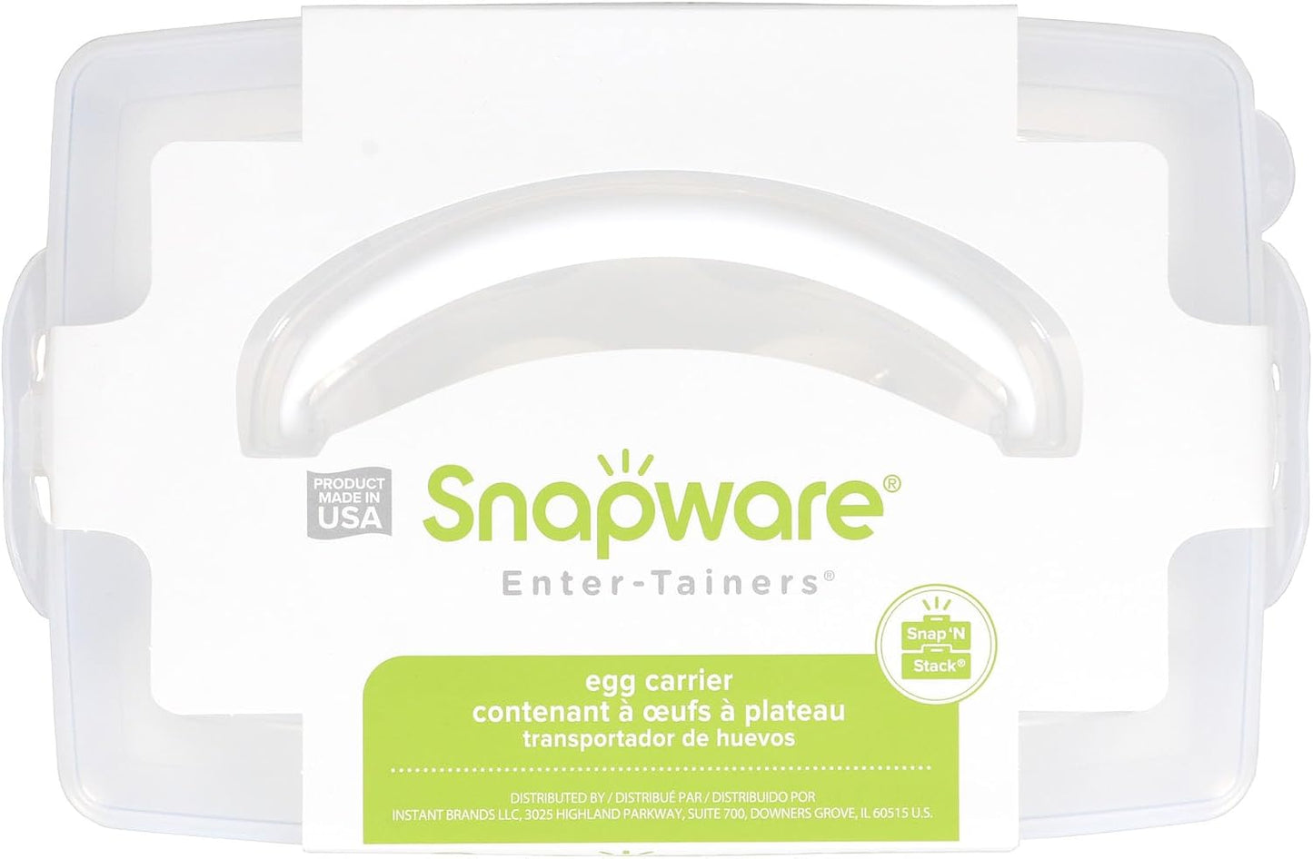 Snapware 2-Layer Snap N Stack Deviled Egg Container with Handle | Stackable Egg Carrier for Parties, Potlucks, Picnics & Holidays | Secure Latching Lid for Easy Transport & Storage – Made in USA
