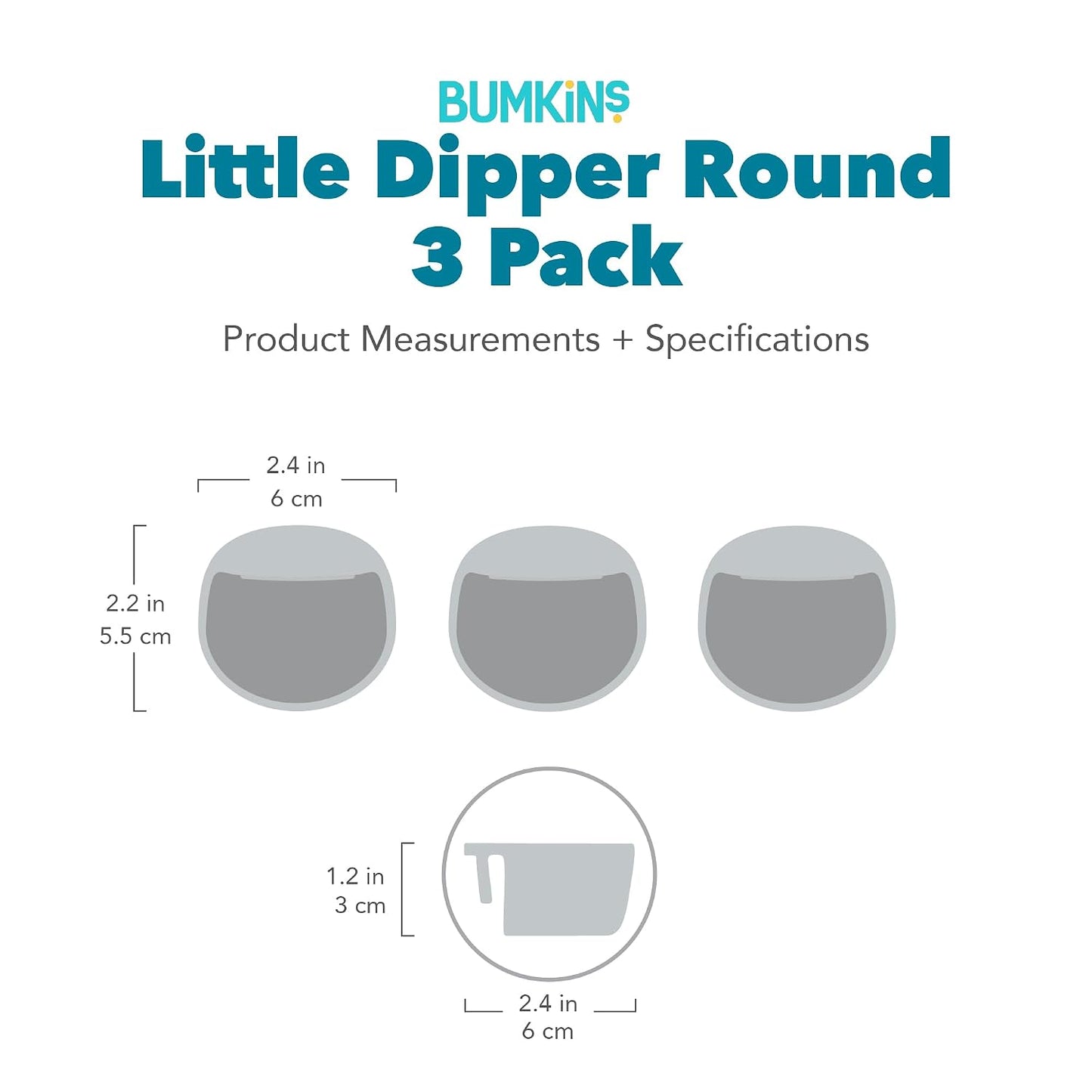 Bumkins Baby Silicone Little Dippers, Attaches to Bowls, Dishes and Plates, Sauce Cup, Holds Condiments, Dip, Puree, Toppings, Baby Led Weaning, Essential Feeding Supplies, Babies 6 Months Up, Pink