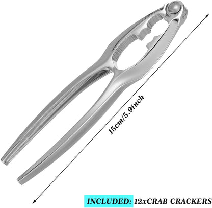 12 Pcs Crab Crackers and Tools, Crab Crackers Sets, Lobster Crackers, Heavy Duty Seafood Cracker Tools, Nut Cracker Set