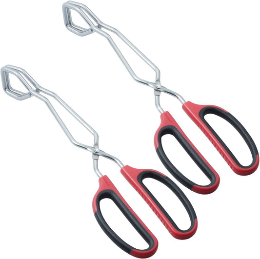 HINMAY Stainless Steel Scissor Tongs 11-Inch and 13-Inch Set, Set of 2