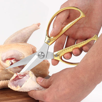 All purpose scissors heavy duty - for kitchen, office, home use, multipurpose Industrial grade scissors (rose gold)