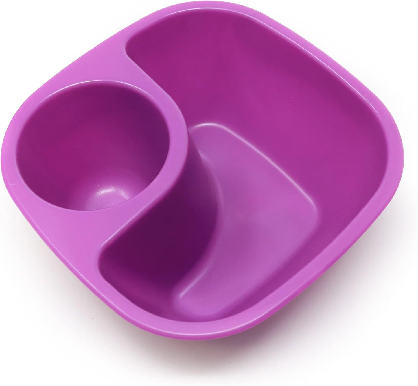 Rolling Sands Reusable Snack and Dip Bowls, 5 Pack, USA Made, Dishwasher and Microwave Safe Personal Size Plastic Divider Bowls, BPA-Free, Two Compartments to Hold Dips, Snacks and Treats