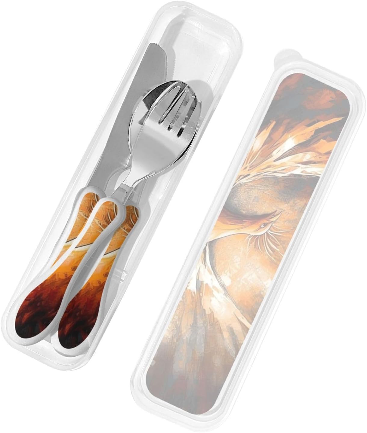 3-Piece Kids Silverware Set With Storage Case, Stainless Steel Reusable Children Safe Knife Spoon Fork Set Alpaca Cactus Children Flatware Set For Kids Lunch Box