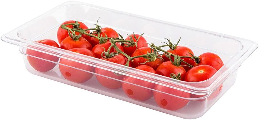 Restaurantware-2.5 Inch Deep Food Pans, 1 1/6 Size Commercial Food Storage Container - Freezable, Break-Resistant, Clear Plastic Cold Pans, Dishwashable, For Kitchens, Restaurants, Or Cafeterias