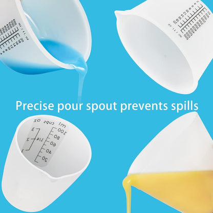 Creahaus Silicone Measuring Cups Tool Kit for Resin, Non-Stick 250 & 100ml Epoxy Mixing Cups, Reusable Resin Supplies with Silicone Mat, Stir Sticks, Pipettes, Cups for Molds, Jewelry Making