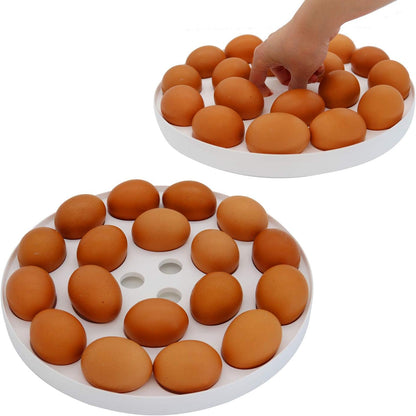 10 Inch Portable Pie Cupcake Carrier Deviled Egg Tray with Lid and Tray 3-In-1 Round Cupcake Container Egg Holder Muffin Tart Cookie Keeper Food (Green)