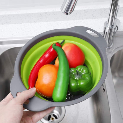 Collapsible Colander Set of 3 Square Silicone Kitchen Strainer Set 1 pcs 9.6 Quart, 1 pcs 6 Quart,1 pcs 4 Quart Perfect for Draining Pasta, Vegetable and fruit for Kitchen and Travel Use