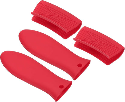 uxcell 4 Pcs Silicone Assist Hot Pan Handle Holder Hot Skillet Handle Covers Pot Holder Sleeve Non-Slip Heat Resistant for Kitchen Pot Frying Pans Cookware (Orange)