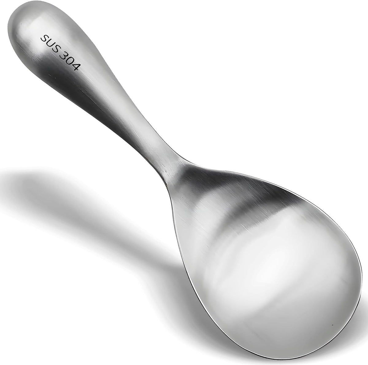 Comicfs Rice Paddle Spoon 304 Stainless Steel Thickened Rice Spoon Rice Spatula Non Stick Rice Scooper for Rice Mashed Potato Salads, Apply for Kitchen Home Restaurant Hotel Serving (Bright)