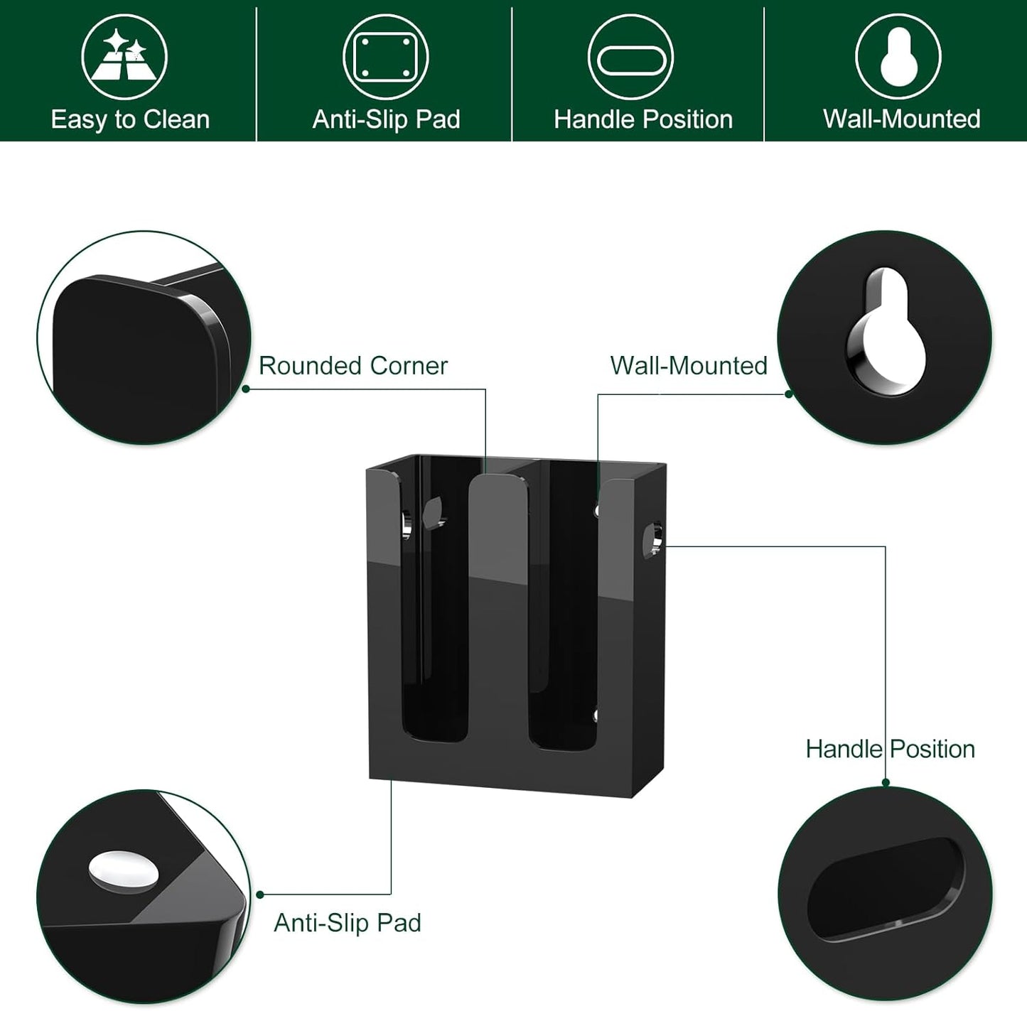 Disposable Coffee Cup Dispenser with Handles, Countertop or Wall Mount Hot/Cold Drink Cup and Lid Holder - Bathroom/Kitchen/Office Acrylic Cup Lid Storage Organizer (1 Compartment, Clear)