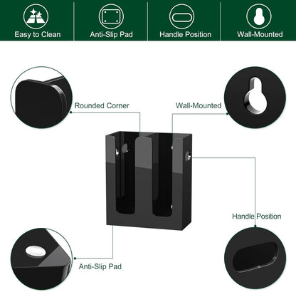 Disposable Coffee Cup Dispenser with Handles, Countertop or Wall Mount Hot/Cold Drink Cup and Lid Holder - Bathroom/Kitchen/Office Acrylic Cup Lid Storage Organizer (1 Compartment, Clear)