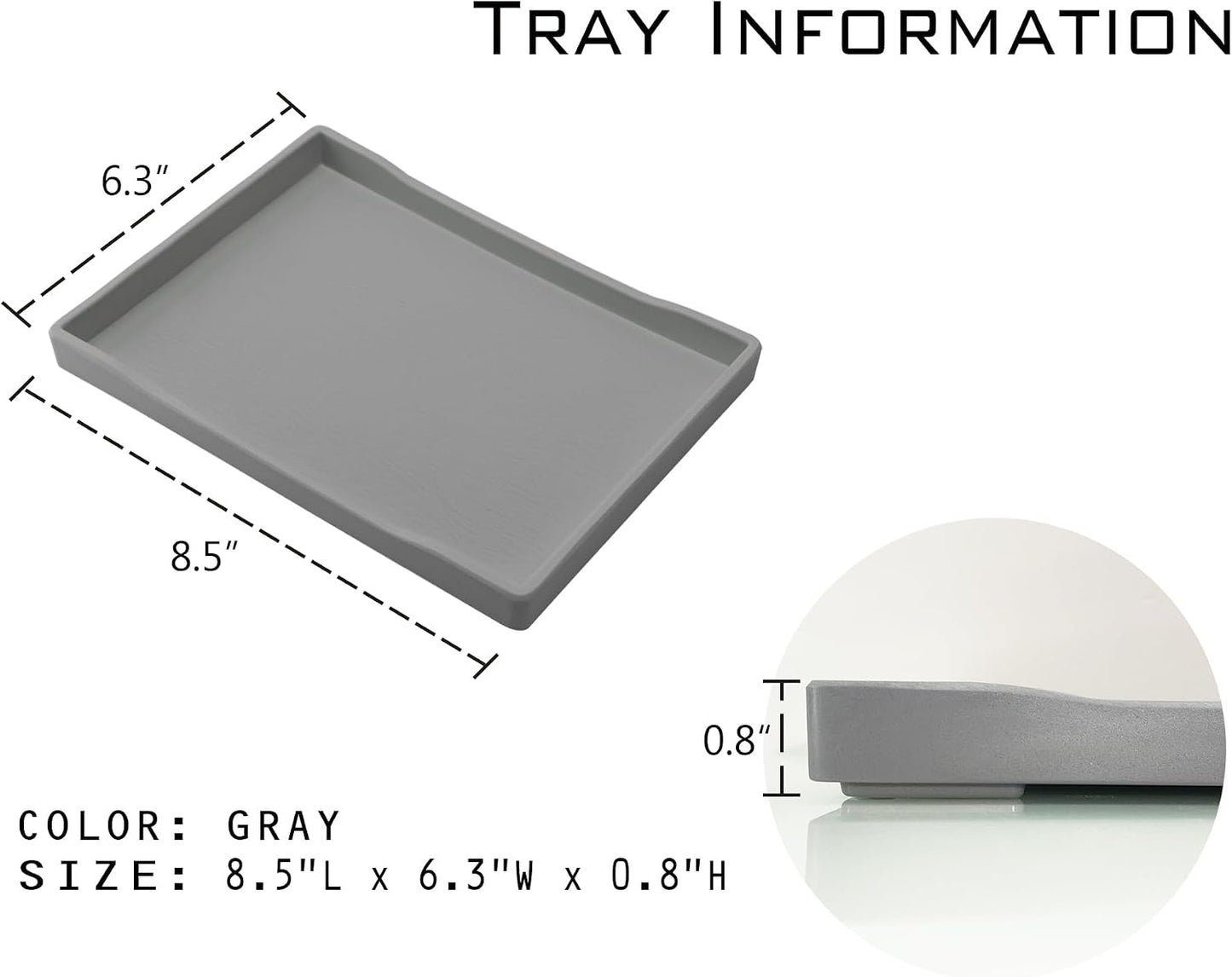 White Serving Tray (13.5 x 9.6 inch) for Serving Accessory, Elegant & Stackable Plastic Tray for Spa, Coffee, Drinks, Tea, Bar, Party, Seasoning, Perfume and Display Use.