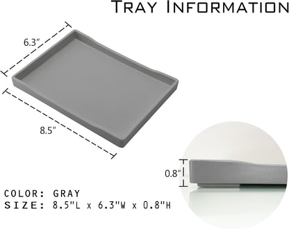 White Serving Tray (13.5 x 9.6 inch) for Serving Accessory, Elegant & Stackable Plastic Tray for Spa, Coffee, Drinks, Tea, Bar, Party, Seasoning, Perfume and Display Use.