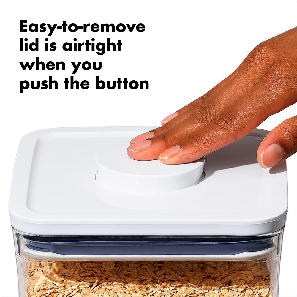 OXO Good Grips POP Container – Airtight 1.7 Qt for Coffee and More Food Storage, Rectangle, Clear