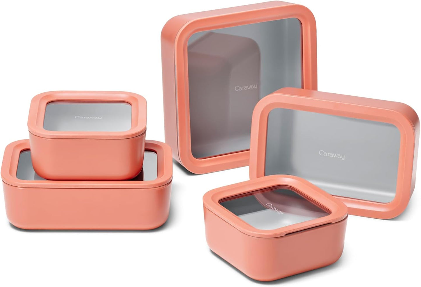 Caraway 13pc Glass Food Storage Container Set - Easy to Store, Non Toxic Lunch Box - with Glass Lids - Includes Storage Organizer - Mist