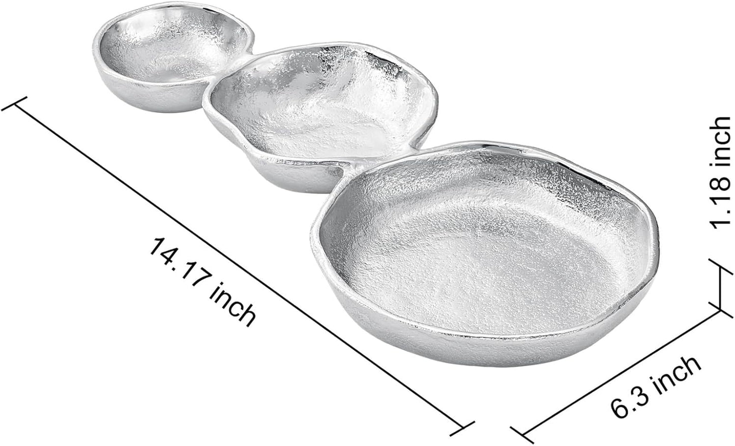 Cluster of 10 Round Serving Bowls Gold Clusters Decorative Elegant Snack Tray for Olives, Chip & Dip, Nuts, Appetizers & Entertaining Strong Brass & Enamel Home Decor Gifts, Parties & Weddings 20.5"