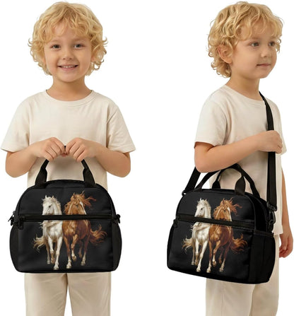 Highland Cow Backpack with Lunch Box Set for Kids Sunflower School Backpack for Girls Boys Back to School Bag Student Travel Backpacks Reusable Utensils Pen Case Water Bottle Bag 5PCS