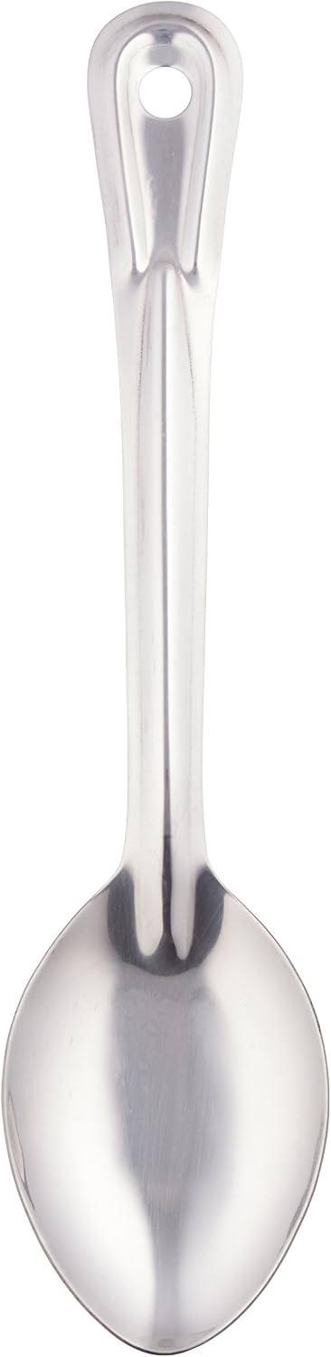 Winco 11" Stainless Steel Basting Solid Spoon