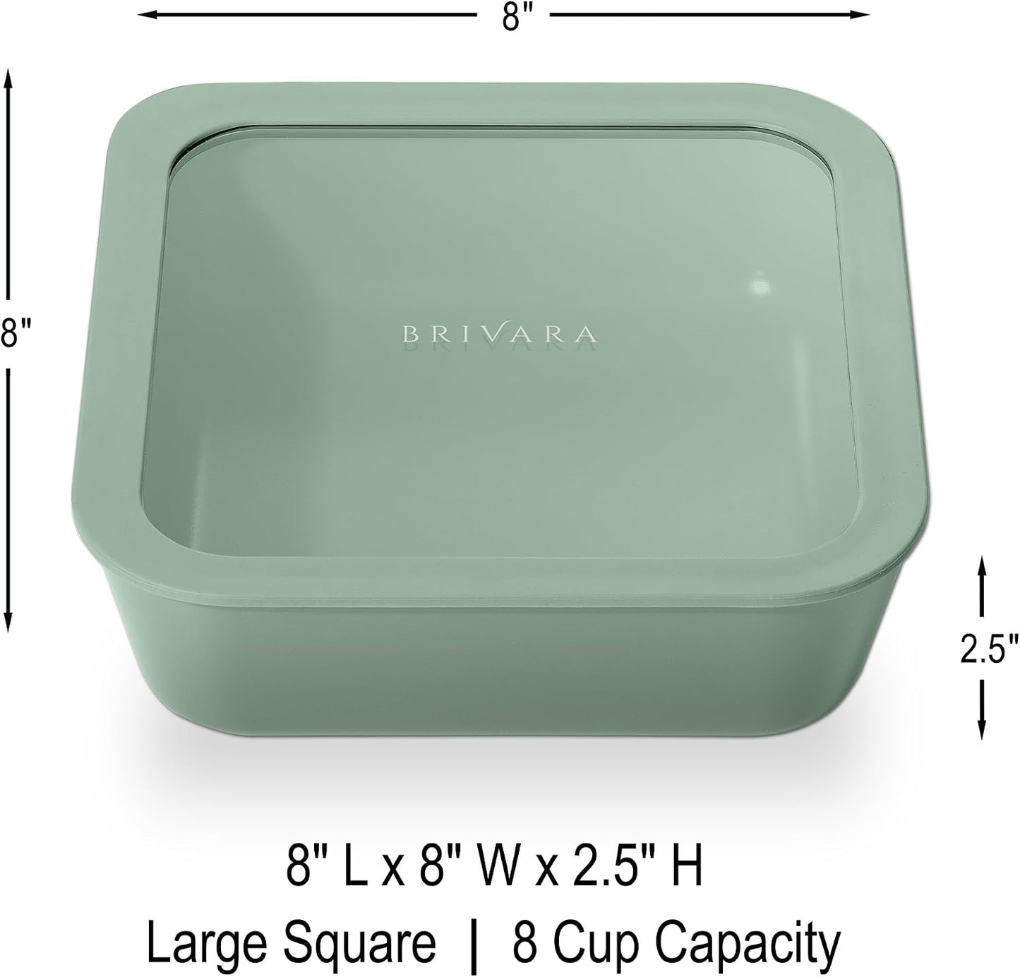 Ceramic Coated Glass Food Storage Container | No PTFE, PFOA, PFAS, and BPA | Reusable Non Toxic Meal Prep Container with Glass Lid | Easy To Store | 3 Cup Rectangle [Onyx]