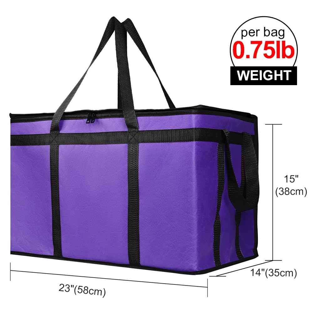 Bodaon Insulated Food Delivery Bag, XXXL Pizza Delivery Bags for Hot and Cold Food, Commercial, Large Capacity Reusable Warming Bag, Catering Cooler Bag for Rideshare, Warmers for Parties (Black, 1Pk)