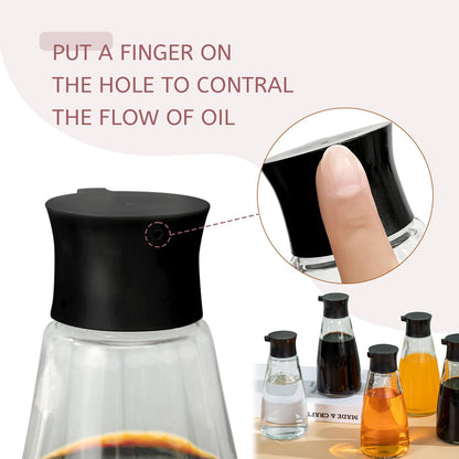 1 Pcs Glass Soy Sauce 9.6 oz Dispenser Bottle