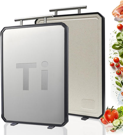 Titanium Cutting Board, Double Sided Pure Titanium Chopping Board, 16”×10”