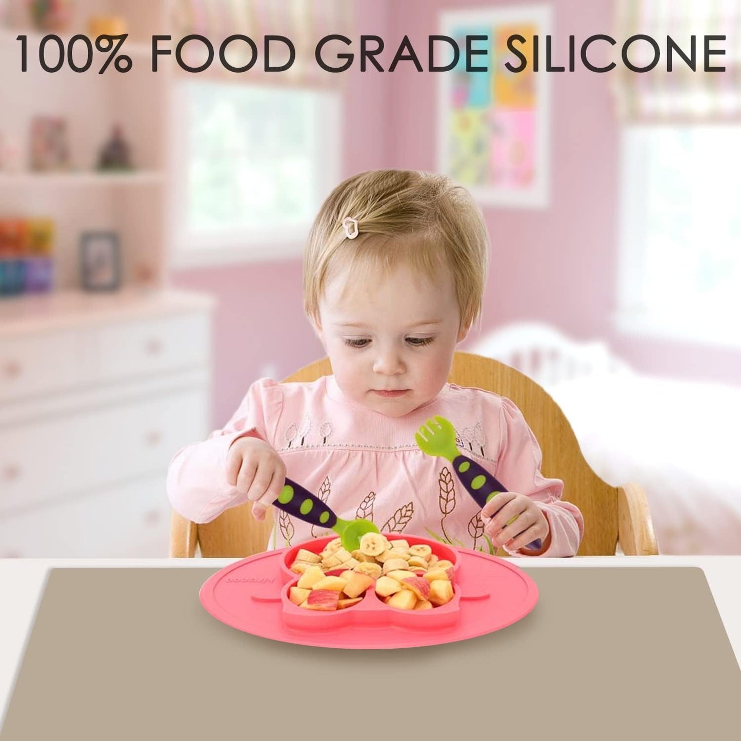 Extra Large Silicone Mats for Kitchen Counter, 27.6'' x 19.7'' Nonskid Silicone Placemats for Kids, Nonstick Purple Silicone Mat for Baking Crafts, Silicone Dab Mat Heat Resistant, 1Pack - Colors A