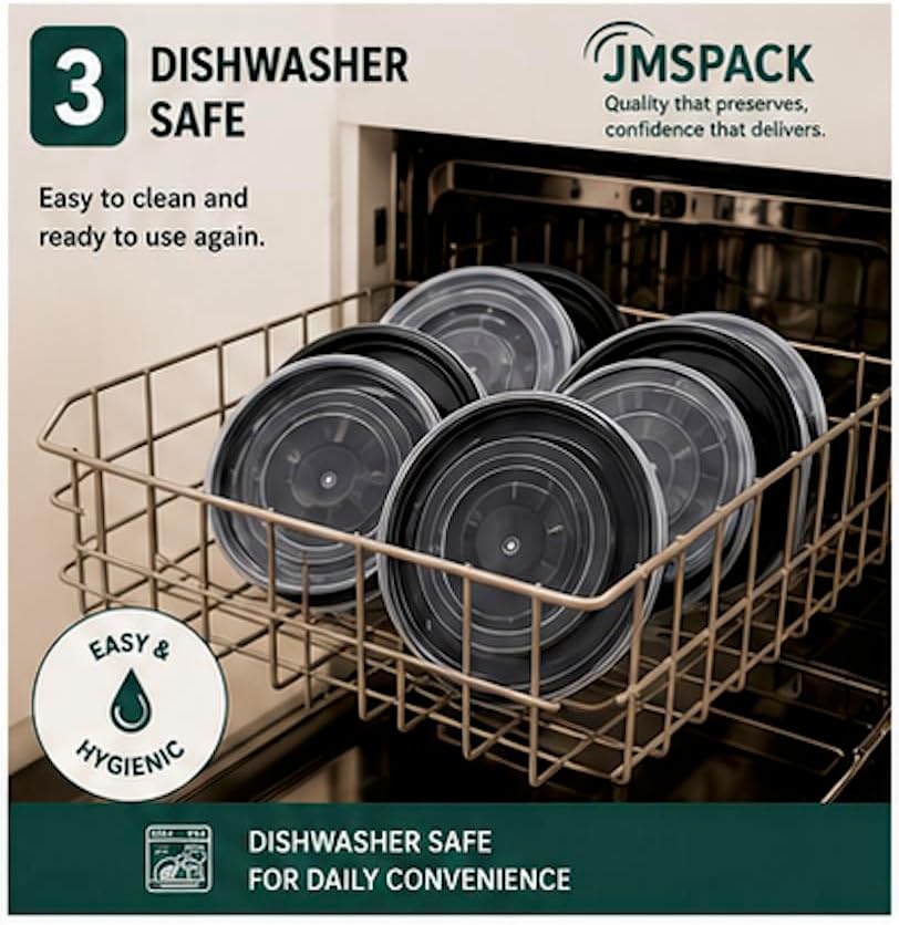 Containers Reusable 32oz - Meal Prep Bowls with Lids 25 Pack, Round Food Prep Bowls for Takeout, Disposable To Go Food Containers, Stackable, Leakproof, BPA-Free, Microwave/Freezer Safe