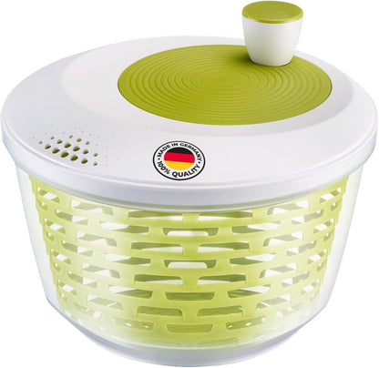 Westmark Salad Spinner, Capacity: 4.4 litres, ø 23.5 cm, Plastic, BPA-Free, Spinderella, Colour: Transparent/White/Green, 243022E1