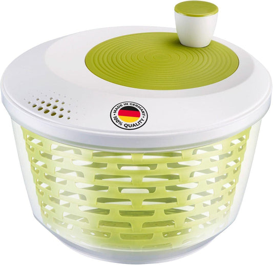Westmark Salad Spinner, Capacity: 4.4 litres, ø 23.5 cm, Plastic, BPA-Free, Spinderella, Colour: Transparent/White/Green, 243022E1