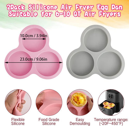 Abnaok 2PCS Egg Bites Silicone Molds with 6 PCS Silicone Cupcake Liners, BPA Free, 4 Inches Round Non-Stick Muffin Top Pan for Breakfast Sandwiches, Egg Bites, Hamburger Buns, Tart, Pancake