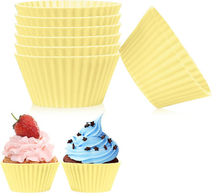 6 pack Silicone Baking Cups, Reusable Muffin Liners Non-Stick Cup, Cake Molds Set,Cupcake Silicone Liner Cupcake Holder,Bpa Free (navy blue)