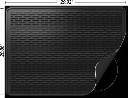 YUHFERA Stove Top Cover for Electric Stove - Silicone Stove Mat for Glass Top, Glass Cooktop Protector For Kitchen,Multi-functional Oven Covers for Electric Stove (Black,28 x 20)