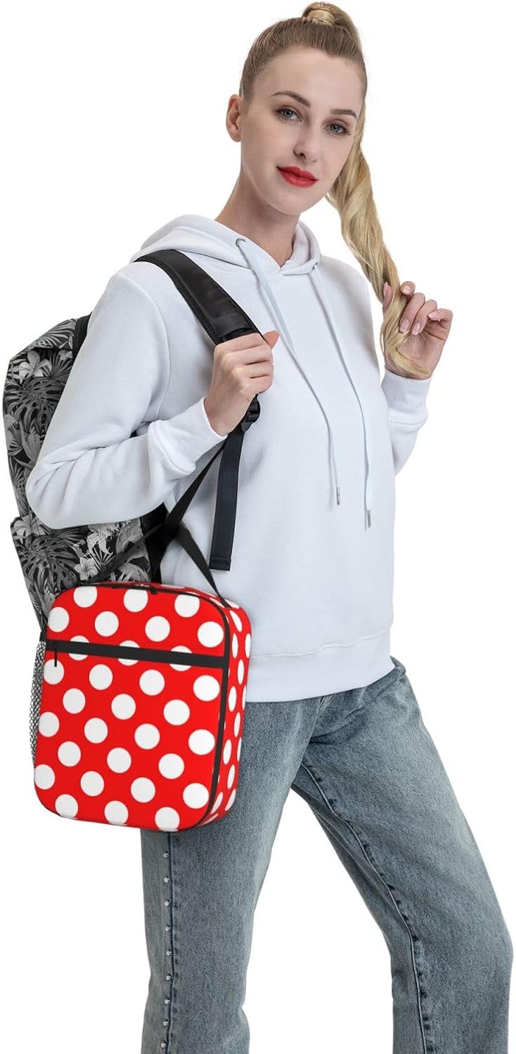 70s Retro Mushroom Floral Insulated Lunch Bag Reusable Cooler Lunch Box Portable Leakproof Thermal Container Tote Bags for Girls Boys School Travel