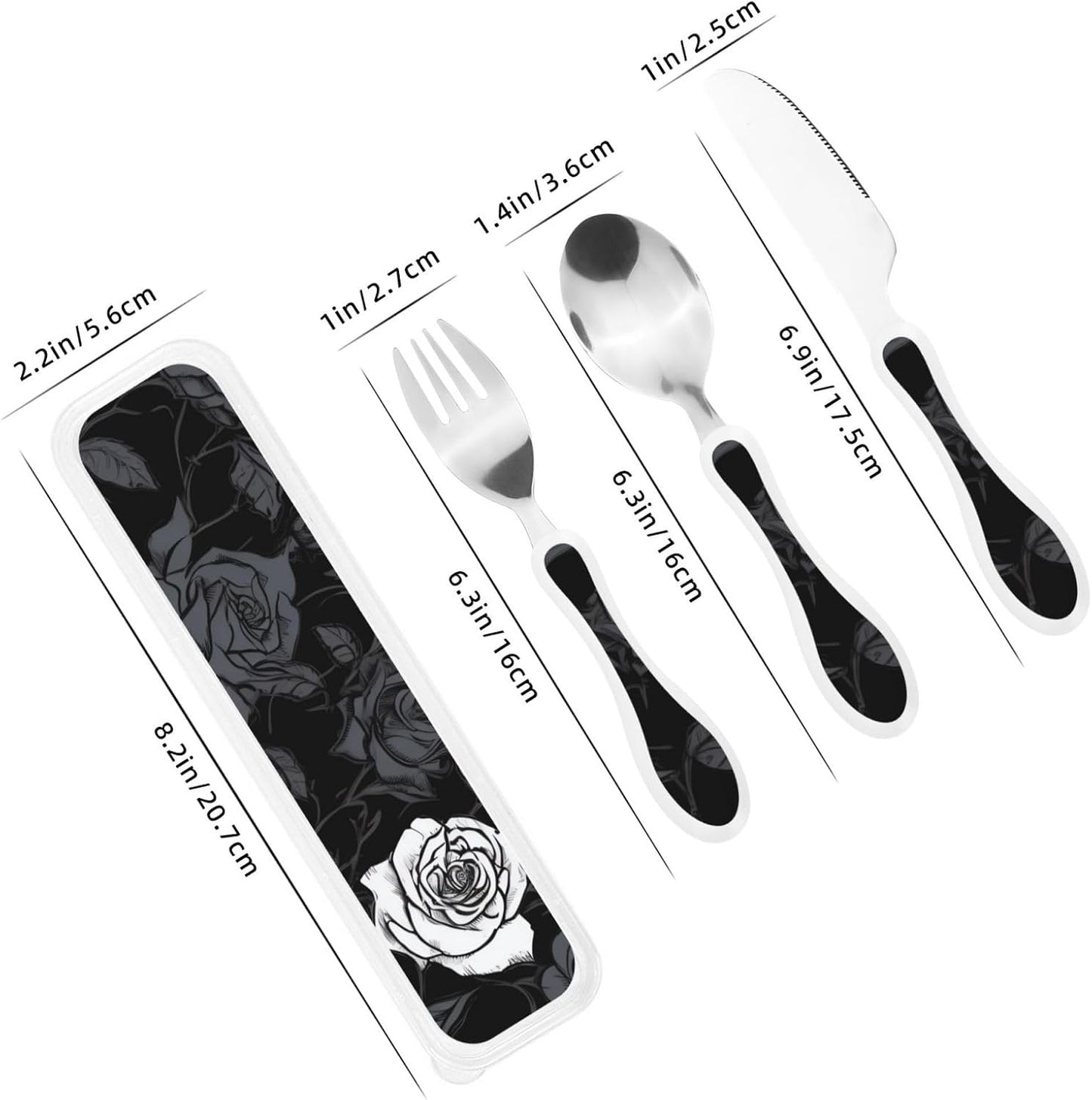 3-Piece Kids Silverware Set With Storage Case, Stainless Steel Reusable Children Safe Knife Spoon Fork Set Shih Tzu Dog Children Flatware Set For Kids Lunch Box