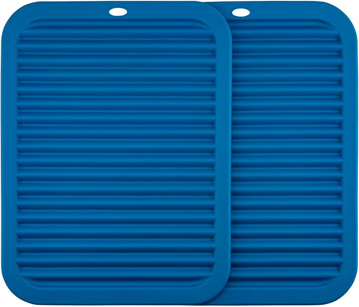Silicone Hot Pads for Kitchen, Trivets for Hot Pots and Pans, Multi-Purpose Trivets for Quartz Countertops, Non Slip Trivet Mat, Silicone Mats for Kitchen Counter Pot Holders Set 2 Black