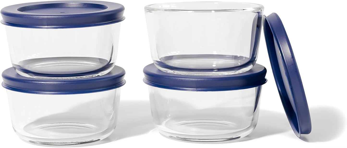 6-Piece Glass Food Storage Containers Set (3 Containers + 3 BPA-Free Lids) | 2-Cup, Leakproof | Microwave, Freezer, Oven & Dishwasher Safe | Ideal for Meal Prep & Pantry Organization, Pistachio