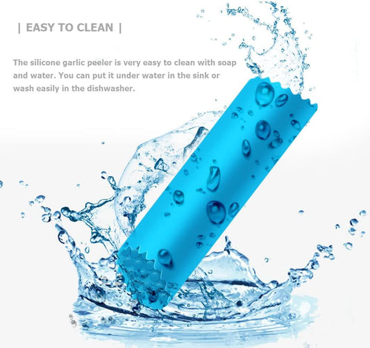 Silicone Garlic Peeler Skin Remover - Garlic Roller Tube Tool (Blue)