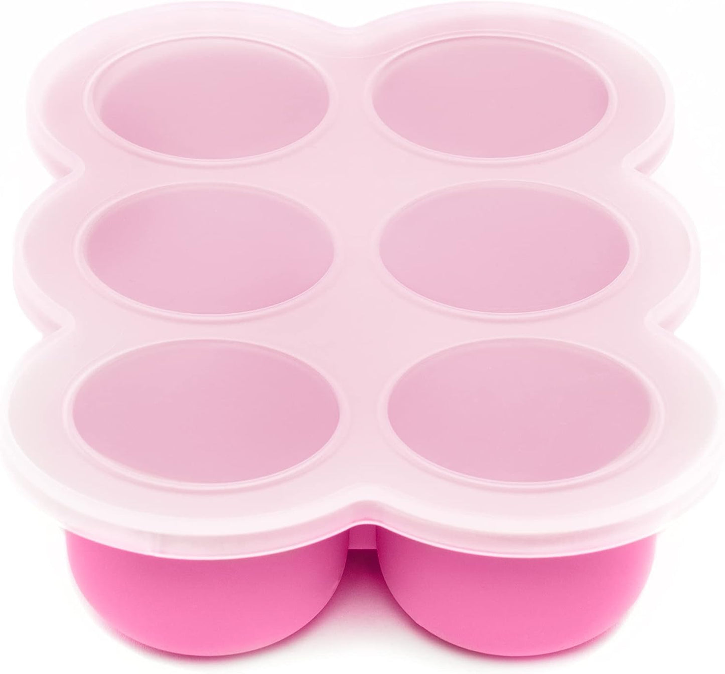 WeeSprout Silicone Freezer Tray with Clip on Lid Perfect Food Storage Container for Homemade Baby Food, Vegetable, Fruit Purees, and Breast Milk (Bright Blue, Six 3 Ounce Sections)