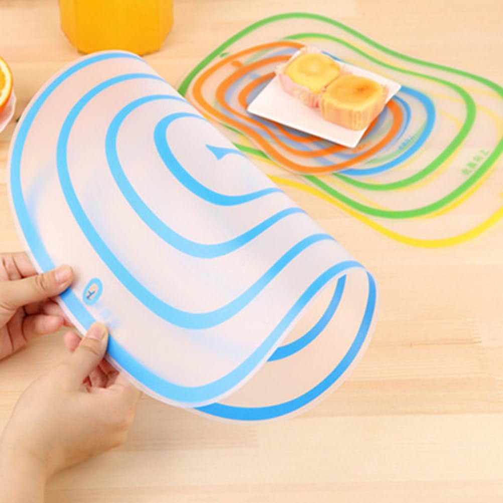Zerodeko Anti-Slip Flexible Cutting Board Set 4-Pack 7.87X5.82X0.07 Inch Portable Plastic Chopping Boards for Kitchen Food Prep Non-Slip Mats