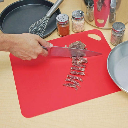 Flexible Cutting Board Mats – Set of 4 Durable Plastic Kitchen Food Prep Sheets, Non-Slip & Multicolored