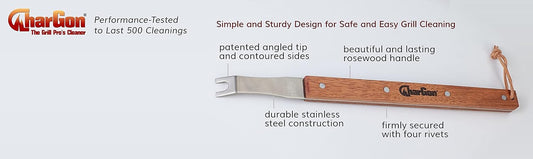 CharGon BBQ Stainless Steel Ultimate Grill and BBQ Cleaning Tool for Round Rod Grills