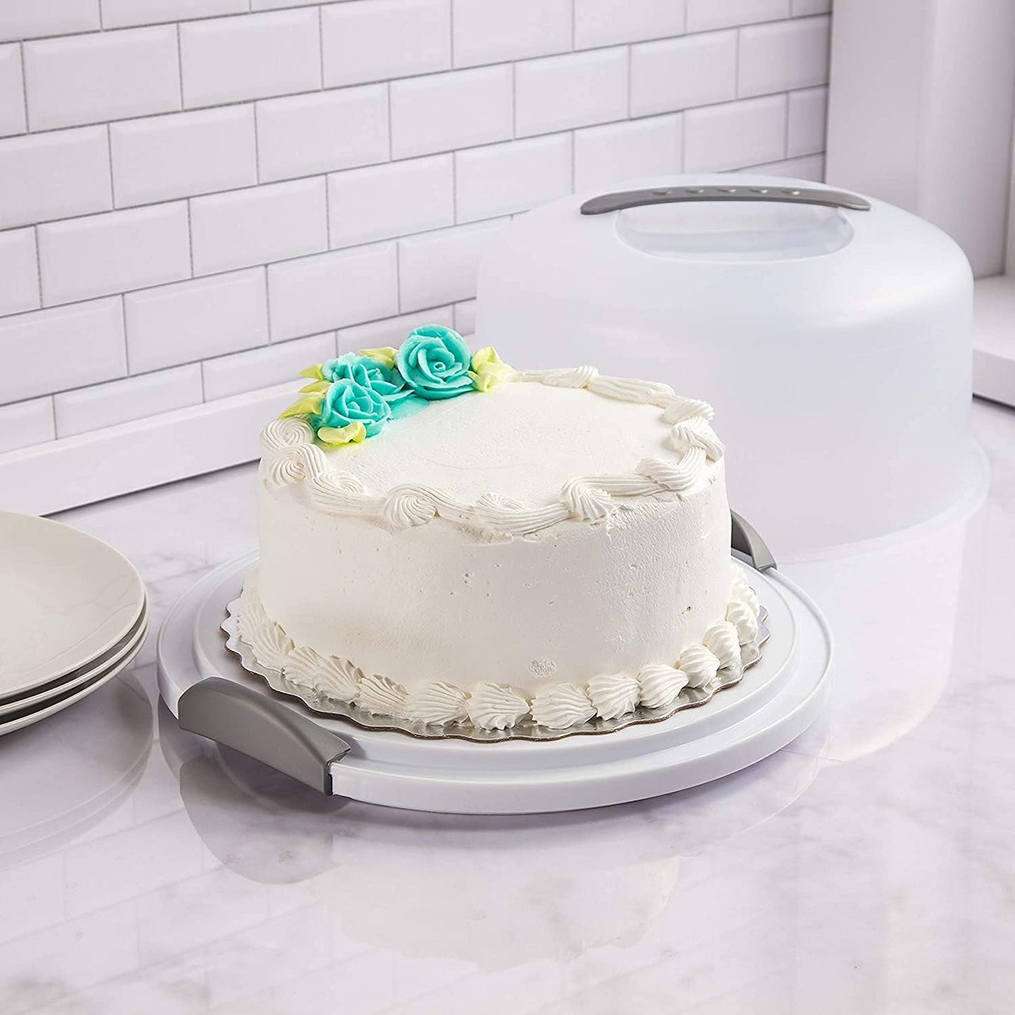 Sterilite Cake Server Circular Serving Container White