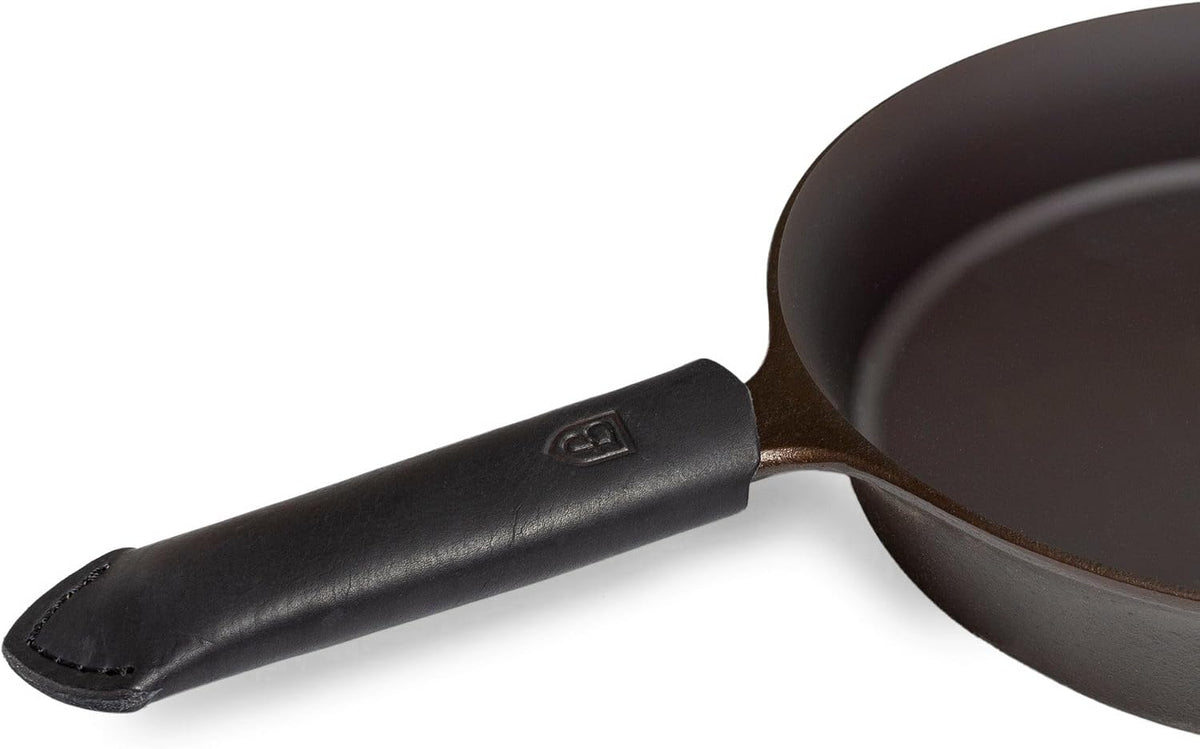 Field Company Brown Leather Handle Cover - USA Made Vegetable-Tanned Heat Protection for Field Company Cast Iron Skillets